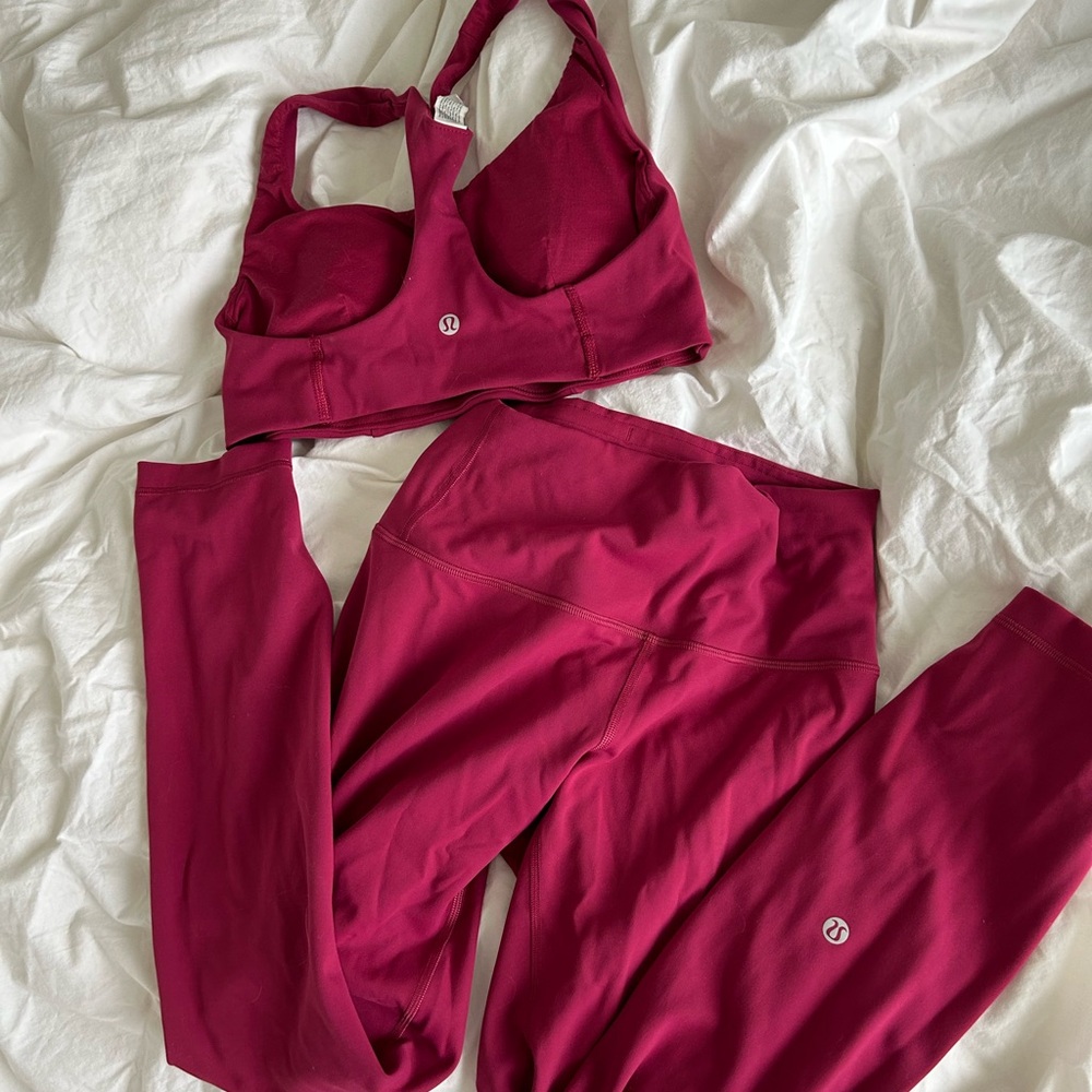 Lululemon Wunder train contour set pomegranate